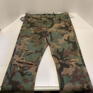 Jordan Craig Martin Stacked Camo Distressed Jeans Mens 38 Punk Skinny NWT